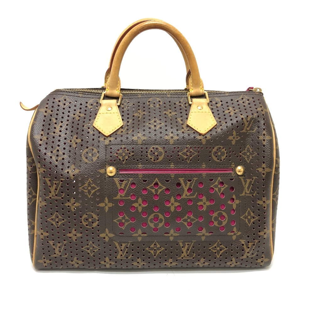 ルイヴィトン LOUIS VUITTON スピーディ30 M95180 モノグラム ペルフォ ミニボストンバッグ ハンドバッグ モノグラムキャンバス フューシャ ブラウン×パープル系