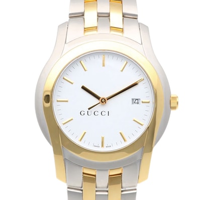 グッチ 腕時計 時計 ステンレススチール 5500XL クオーツ メンズ 1年保証 GUCCI 中古