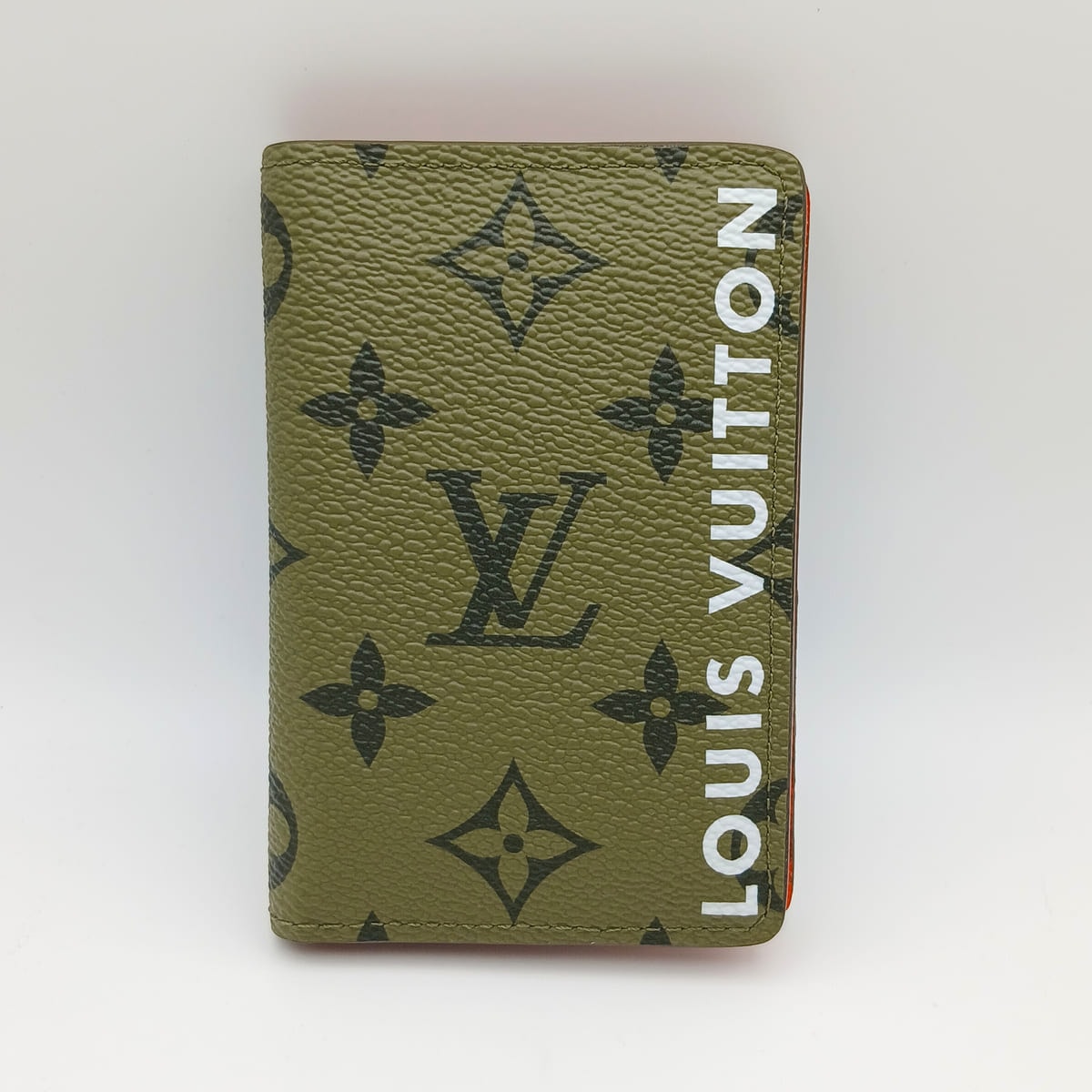 【再値下げ】LOUIS VUITTON ルイ・ヴィトン オーガナイザー ドゥポッシュ カードケース M82797 モノグラム カーキ レッド メンズ【中古】
