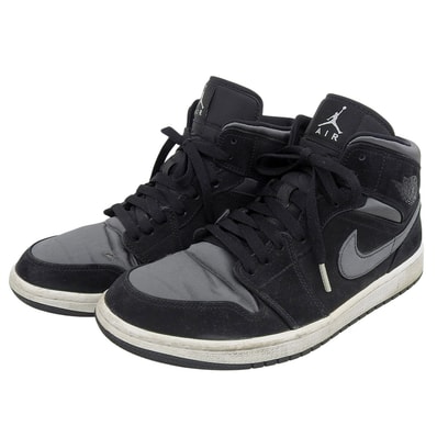 ナイキ IR JORDAN 1 MID SE スニーカー シューズ メンズ ブラック グレー 27.5cm 19年製 852542-012 9.5(US)