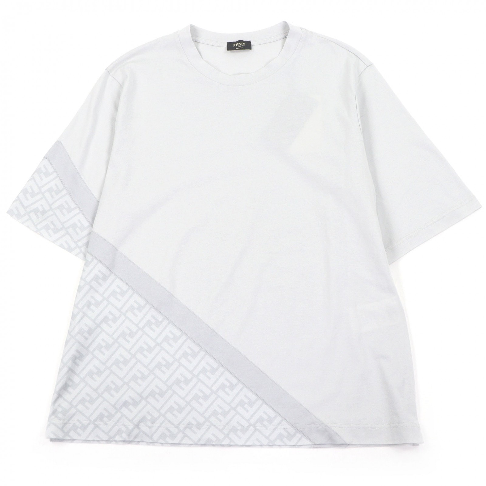 未使用品 フェンディ 半袖Tシャツ ライトグレー メンズ L FAF682