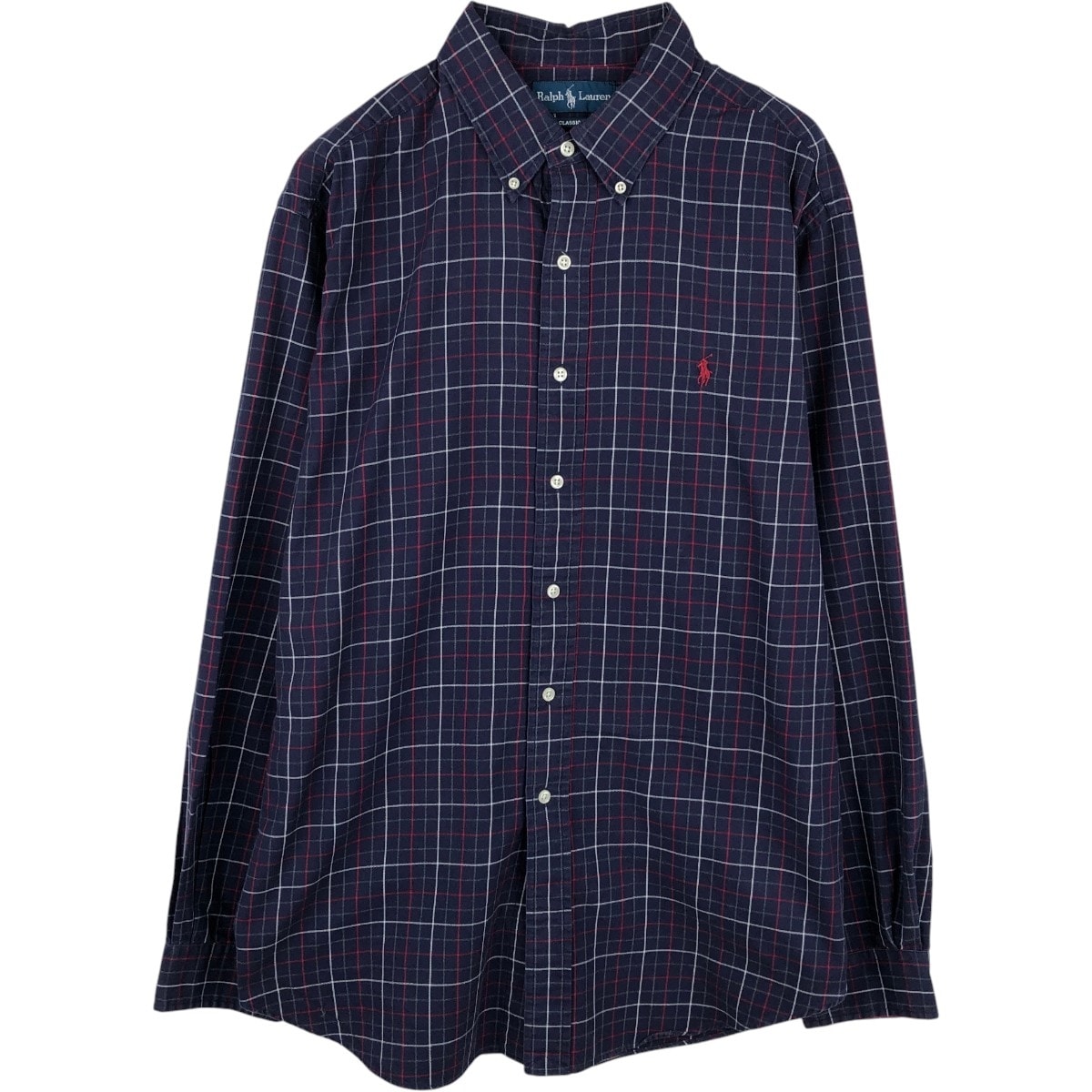 古着 ラルフローレン Ralph Lauren CLASSIC FIT 長袖 ボタンダウンチェックシャツ メンズXL相当/eaa676758