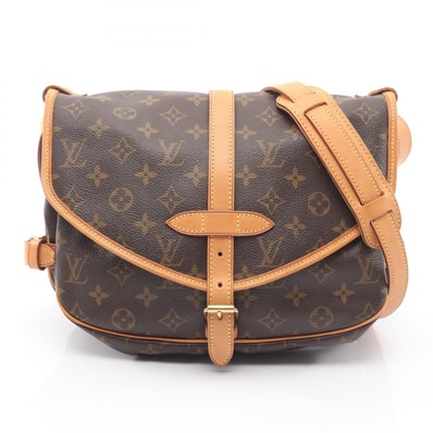 ルイ・ヴィトン LOUIS VUITTON ソミュール30 ショルダーバッグ バッグ PVCコーティングキャンバス レザー モノグラム レディース ブラウン系 M42256 【中古】