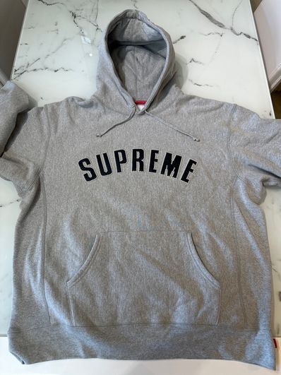 Supreme Pearl Logo Hooded Sweatshirt "Grey"