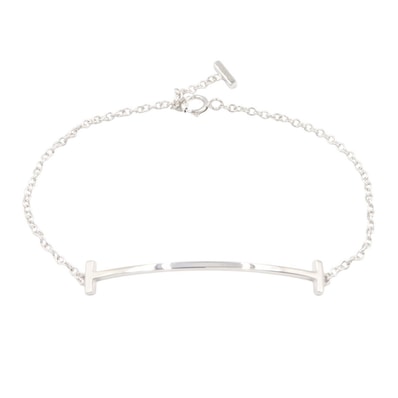 ティファニー TIFFANY&CO Tスマイル スモール ブレスレッド ブレスレット アクセサリー K18WG(ホワイトゴールド) レディース シルバー系 【中古】