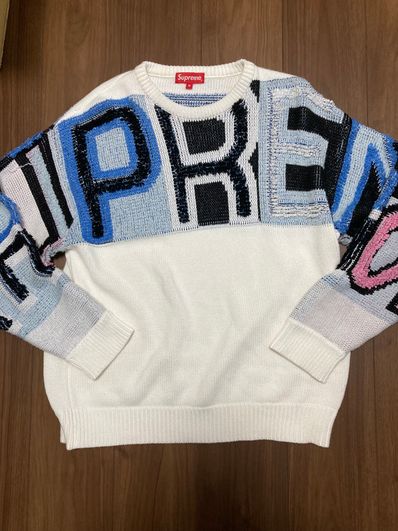 Supreme Chenille Logo Sweater "White"