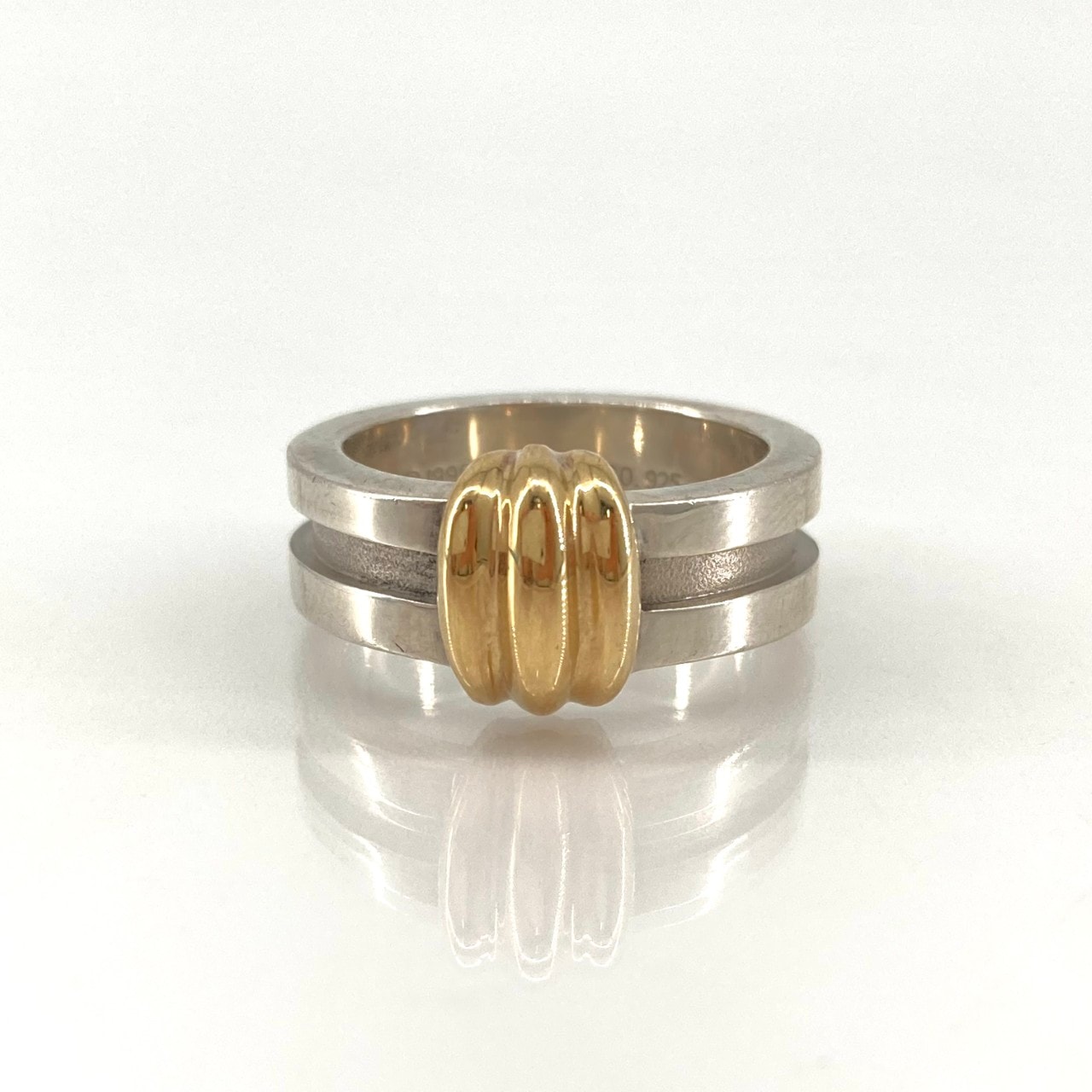 TIFFANY&Co.(ティファニー) グルーブド ウィズ  Ag925/750 #13号 リング・指輪 シルバー×ゴールド