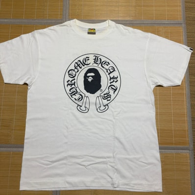A BATHING APE BAPE CHROME HEARTS ホースシュー セメタリークロス tシャツ XL スクロールラベル BABY MILO SHARK