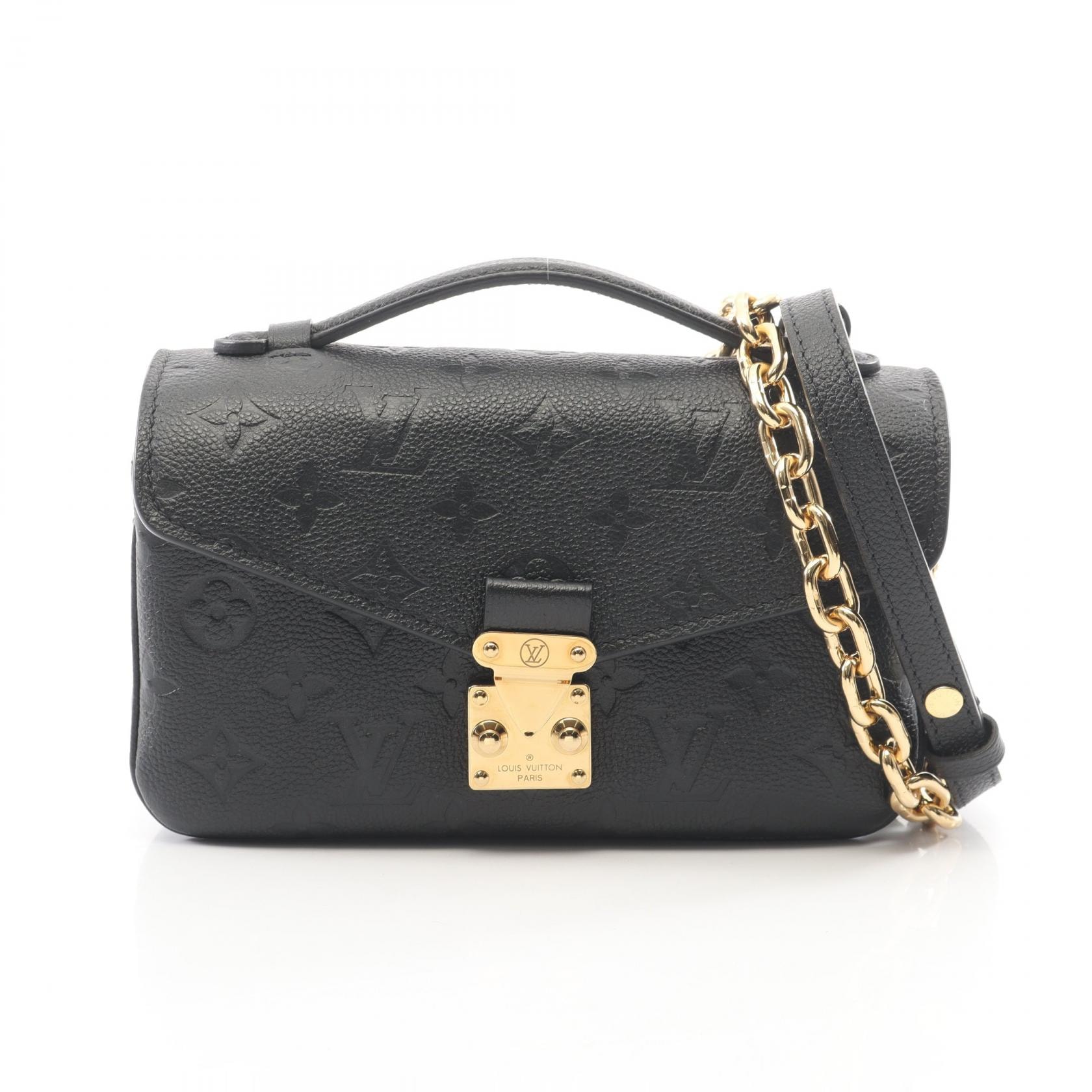 ルイ・ヴィトン LOUIS VUITTON ポシェットメティス EW モノグラムアンプラント 2WAY ハンドバッグ バッグ レザー レディース ブラック系 M46595 【中古】