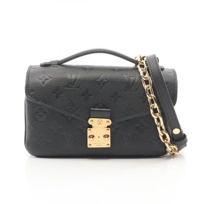 ルイ・ヴィトン LOUIS VUITTON ポシェットメティス EW モノグラムアンプラント 2WAY ハンドバッグ バッグ レザー レディース ブラック系 M46595 【中古】