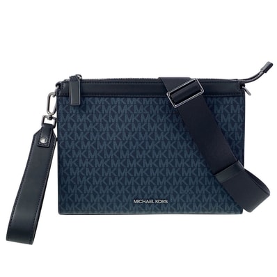 Michael Kors マイケルコース MK COOPER 3 IN 1 クロスボディ ポーチ ショルダーバッグ 37R6LCOM2B PVC ネイビー メンズ【中古】