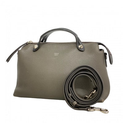 【6de6420】フェンディ ハンドバッグ バイザウェイ レザー グレー シルバー金具 2wayバッグ【中古】レディース
