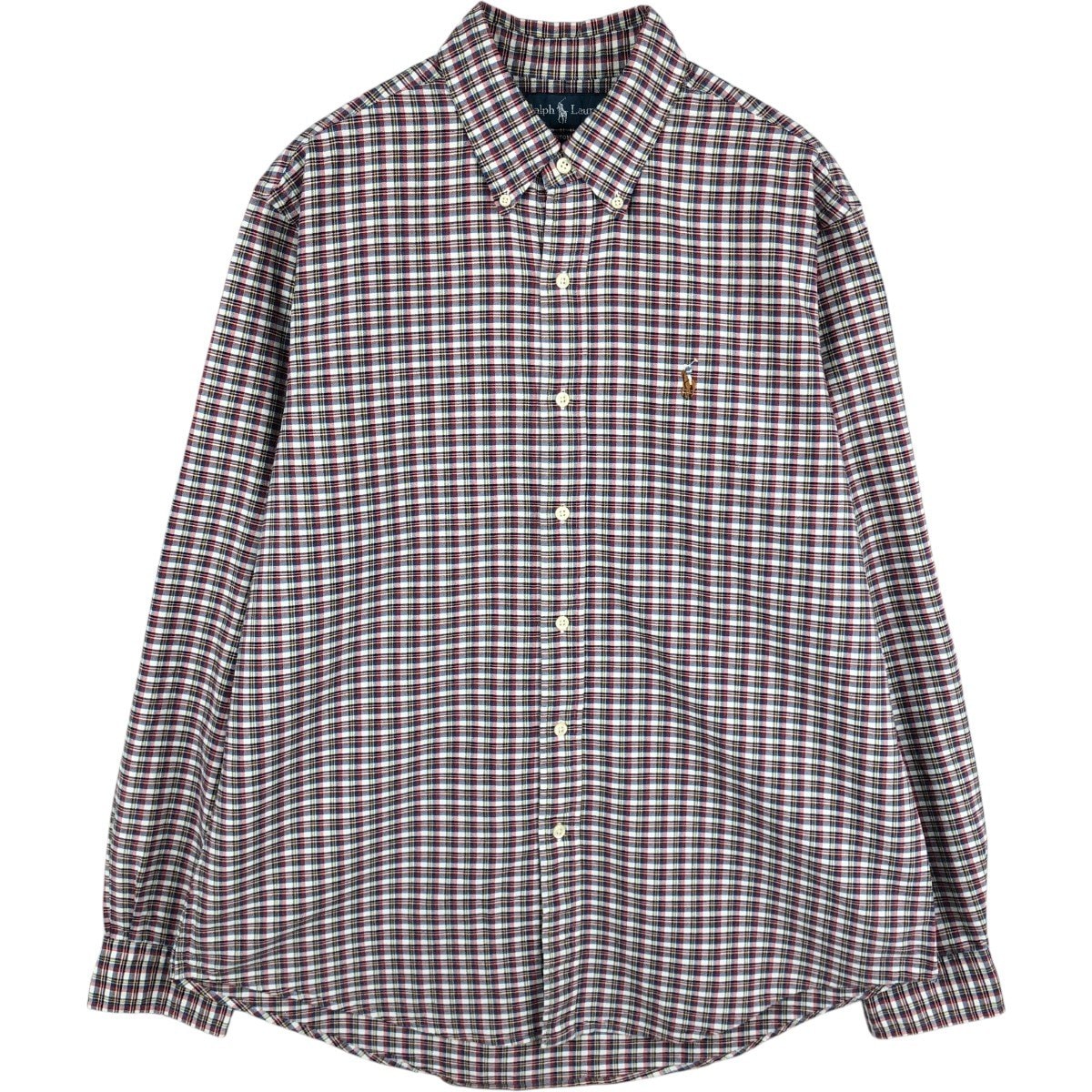 古着 ラルフローレン Ralph Lauren CUSTOM FIT 長袖 ボタンダウンチェックシャツ メンズL相当/eaa676746