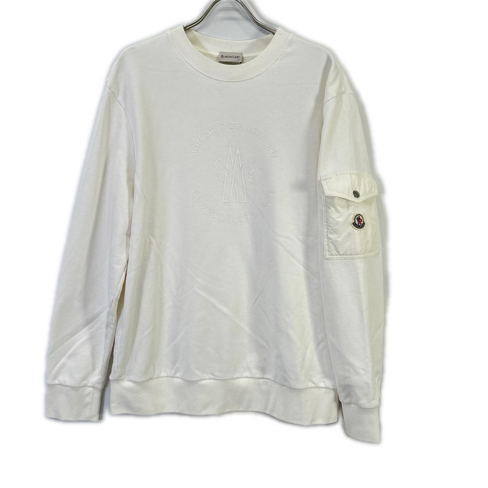 モンクレール 24年 ホワイト FELPA ロゴ スウェットシャツ XL