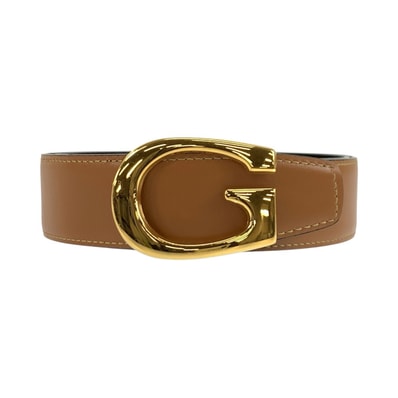 美品 GUCCI グッチ 70cm/28インチ ブラウン ブラック ゴールド金具 レザー ベルト リバーシブルベルト 604435 【中古】