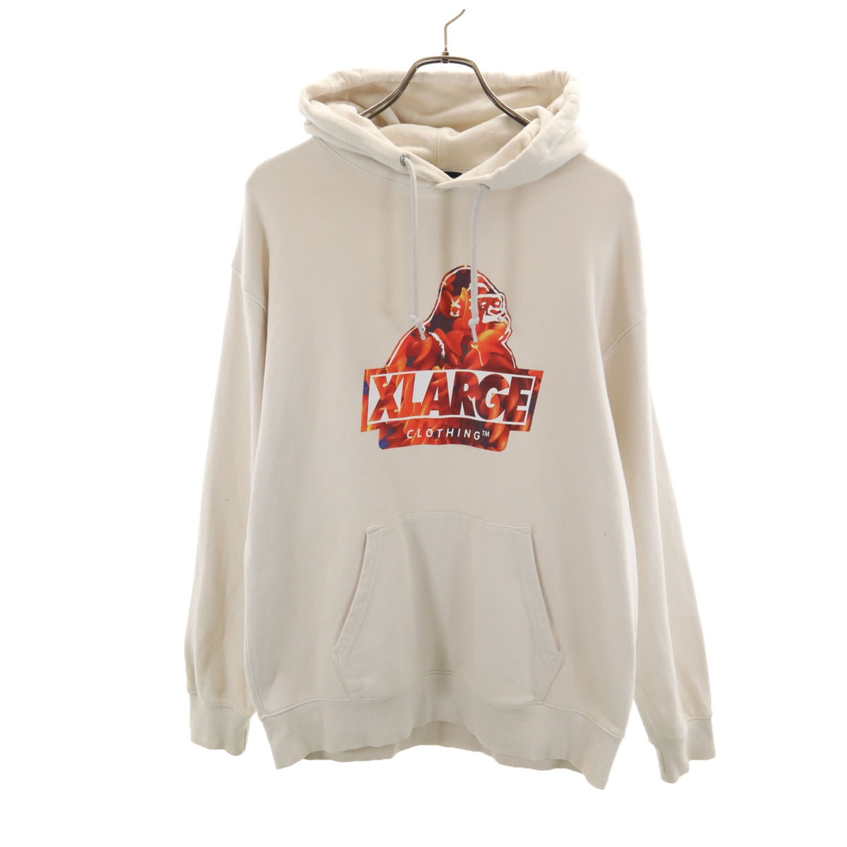 XLARGE エクストララージ 長袖 スウェットパーカー M ベージュ系