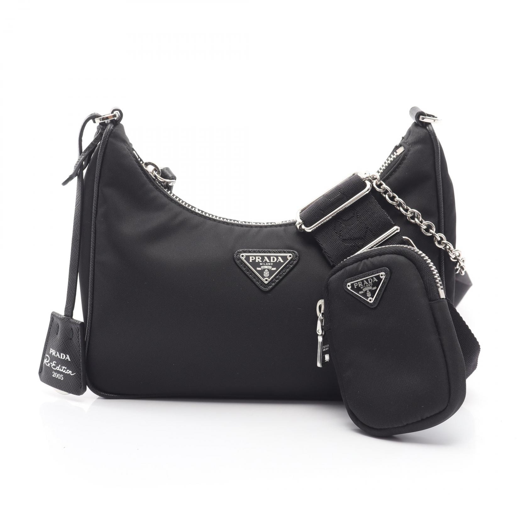 プラダ PRADA Re-Edition 2005 2WAY ショルダーバッグ バッグ ナイロン レディース ブラック系 【中古】
