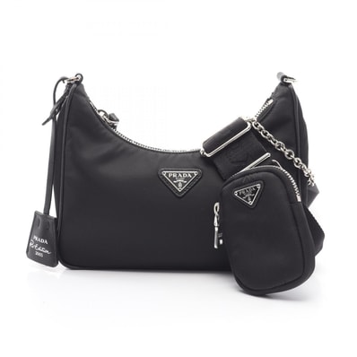 プラダ PRADA Re-Edition 2005 2WAY ショルダーバッグ バッグ ナイロン レディース ブラック系 【中古】