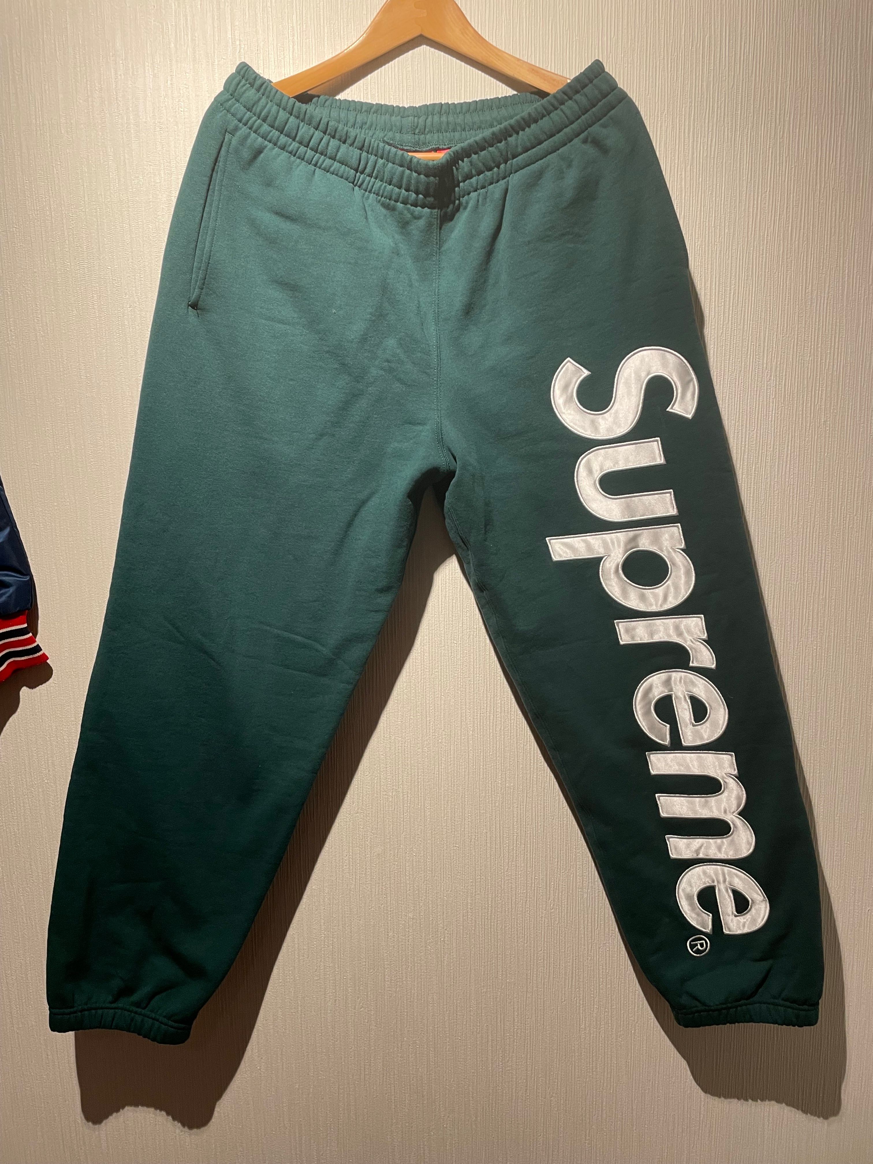 Supreme Satin Applique Sweatpant "Dark Green" (24FW)