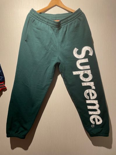Supreme Satin Applique Sweatpant "Dark Green" (24FW)