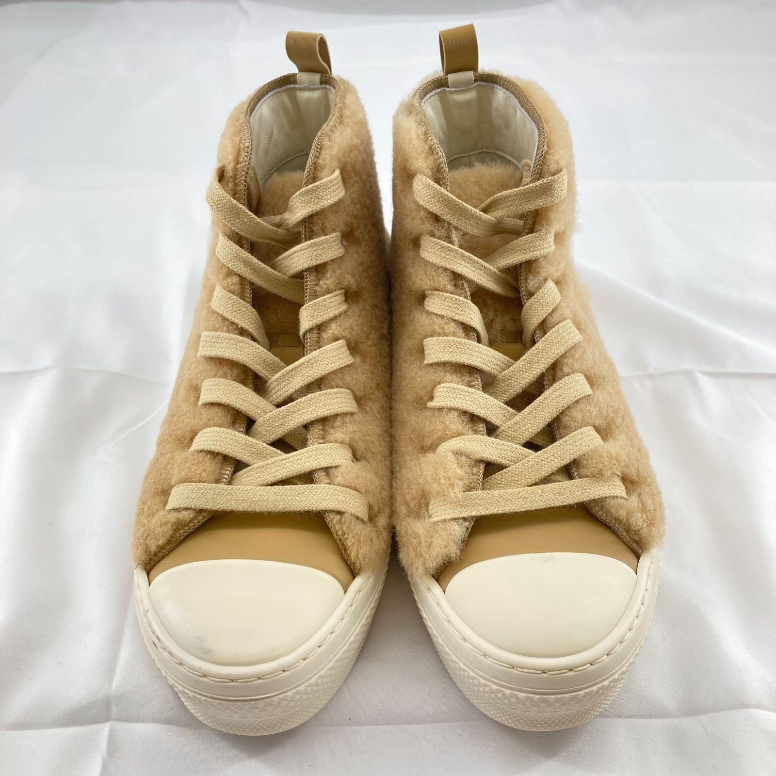 Christian Dior(クリスチャン・ディオール)DIOR×ERL B23 ボア ラビット ハイカットスニーカー #38 ベージュ