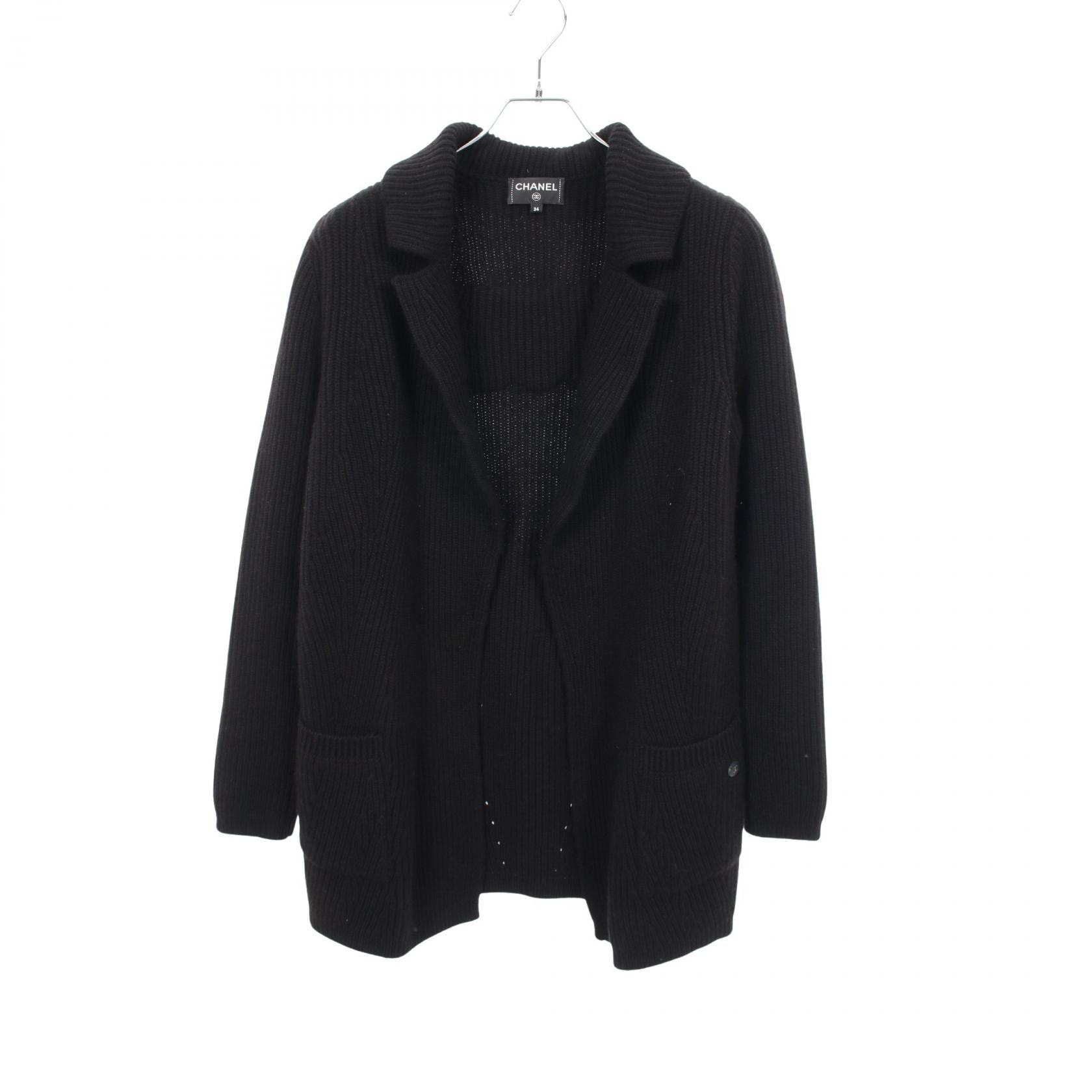 シャネル CHANEL ココマークボタン ニット 衣料品 アウター カシミヤ レディース ブラック系 【中古】