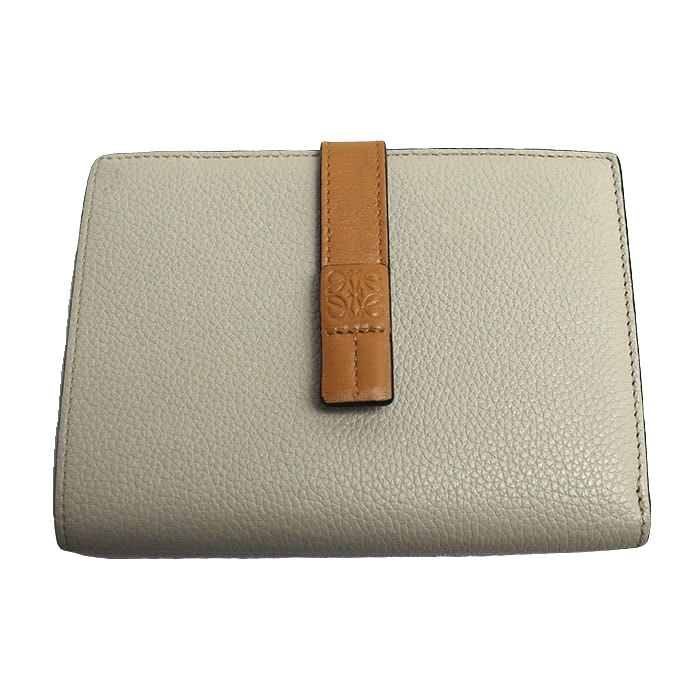 LOEWE ロエベ バーティカルウォレット ミディアム 二つ折り財布 ベージュ ライトオーツ/ハニー C660Z41X01 レディース【中古】