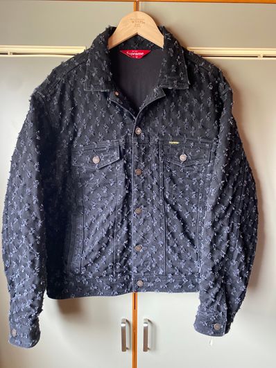 Supreme Hole Punch Denim Trucker Jacket "Black"