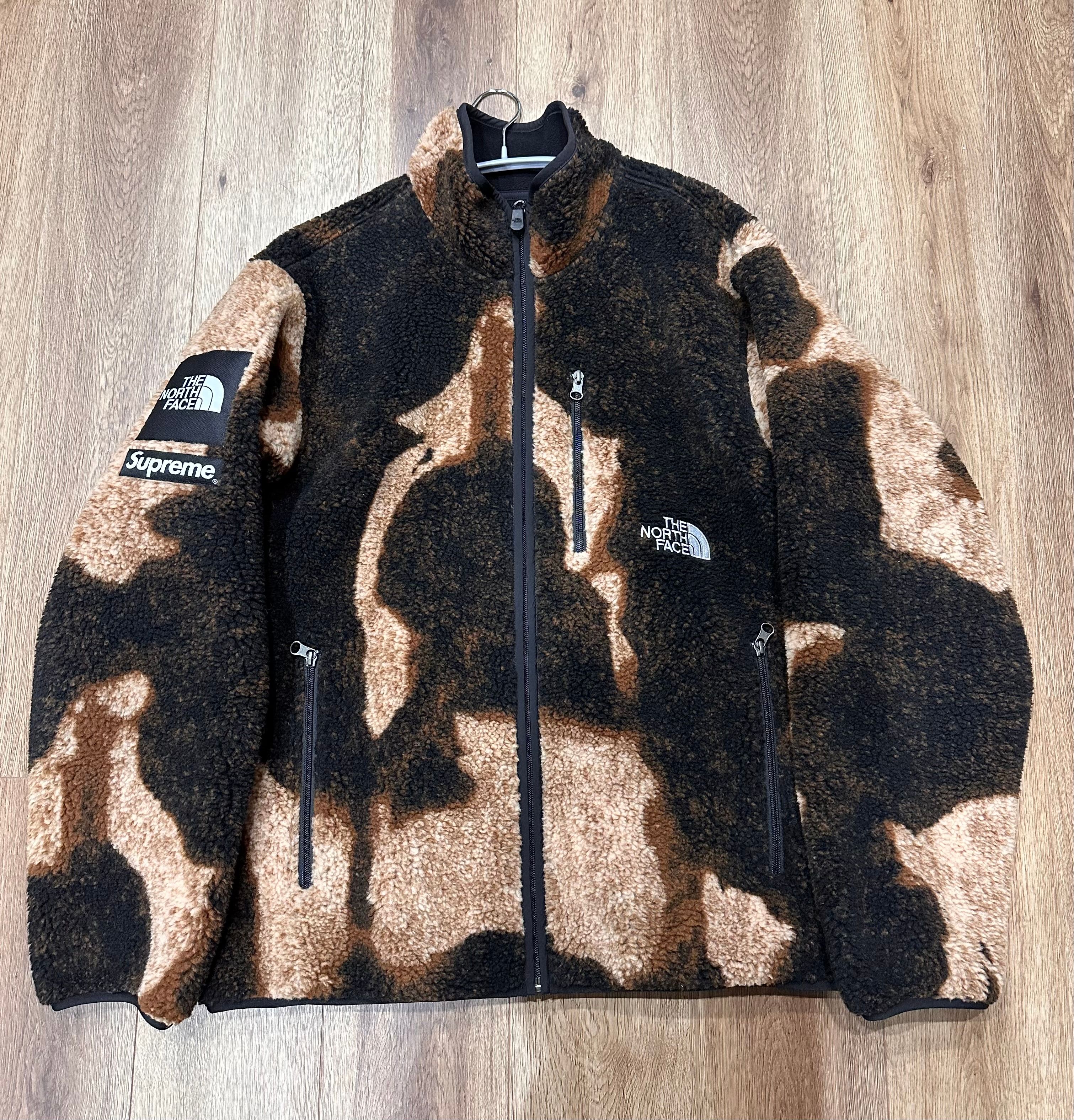 Supreme x The North Face Bleached Denim Print Fleece Jacket "Black"