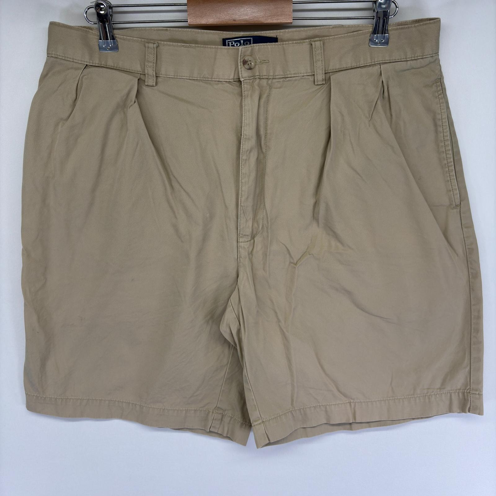 古着 ポロバイラルフローレン Polo by Ralph Lauren パンツ ハーフパンツ TYLER SHORT ワンポイントロゴ w36  ベージュ系 メンズ