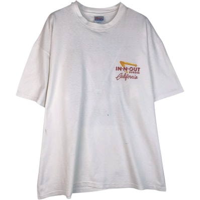 古着 90年代 ヘインズ Hanes BEEFY-T IN-N-OUT BURGER インアンドアウトバーガー アドバタイジングTシャツ USA製 メンズXXL相当 ヴィンテージ/eaa645830