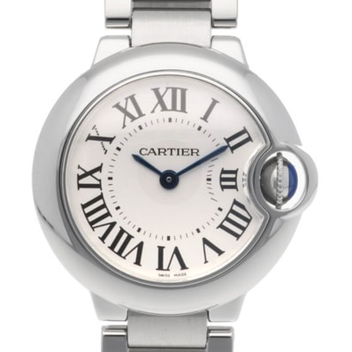 カルティエ バロンブルー 腕時計 時計 ステンレススチール 3009 クオーツ レディース 1年保証 CARTIER 中古