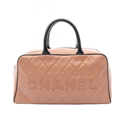 シャネル CHANEL マトラッセ ボーリングバッグ トートバッグ バッグ キャビアスキン(グレインドカーフ) パテントレザー レディース ブラウン系 / ブラック系 【中古】