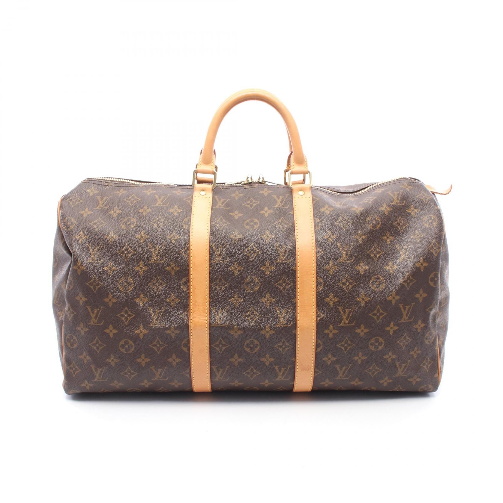 ルイ・ヴィトン LOUIS VUITTON キーポル50 ボストンバッグ バッグ PVCコーティングキャンバス レザー モノグラム メンズ レディース ブラウン系 M41426 【中古】