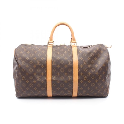 ルイ・ヴィトン LOUIS VUITTON キーポル50 ボストンバッグ バッグ PVCコーティングキャンバス レザー モノグラム メンズ レディース ブラウン系 M41426 【中古】