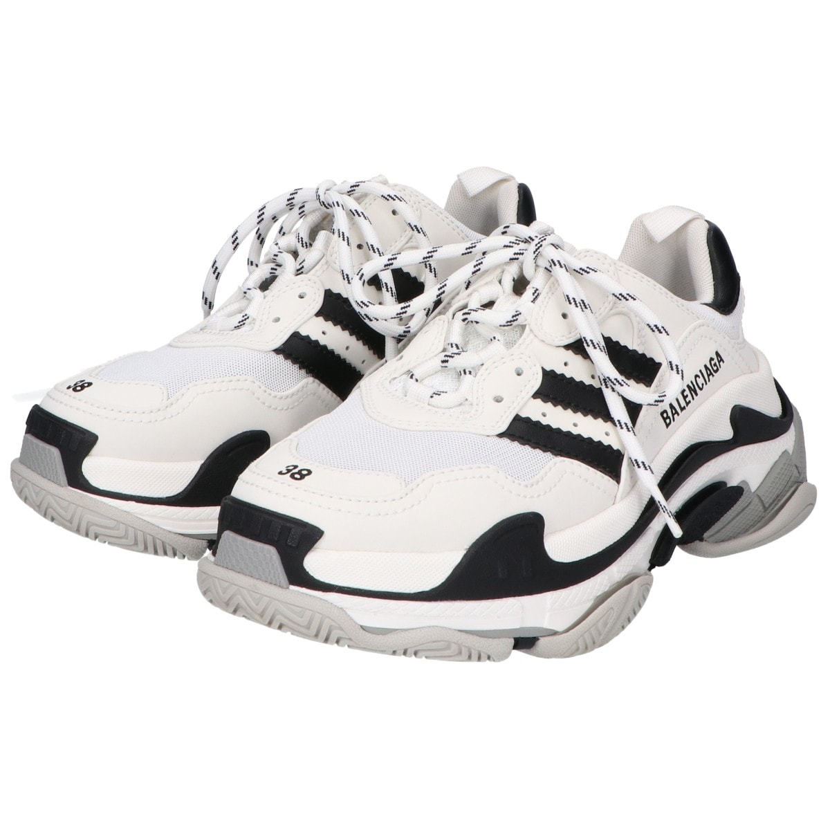 バレンシアガ x adidas アディダス 【美品】712764 TRIPLE S トリプルS ローカット スニーカー 38