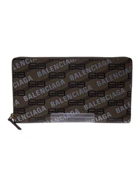 BALENCIAGA Signature Continental Wallet BB Monogram Coated Canvas & All Over Logo "Beige"