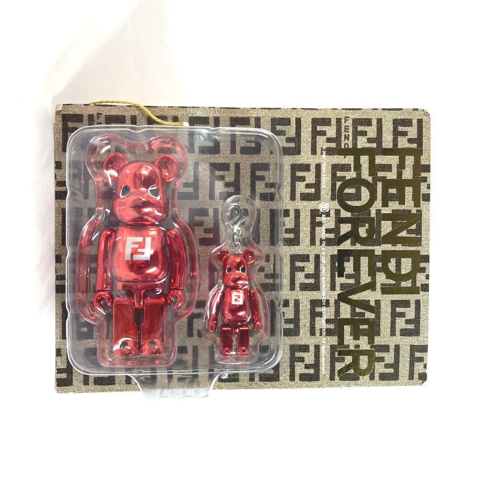フェンディ FENDI BE@RBRICK ベアブリック 未開封 メディコムトイ FENDI FOREVER チャーム プラスチック レッド 未使用