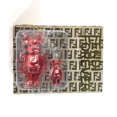 フェンディ FENDI BE@RBRICK ベアブリック 未開封 メディコムトイ FENDI FOREVER チャーム プラスチック レッド 未使用