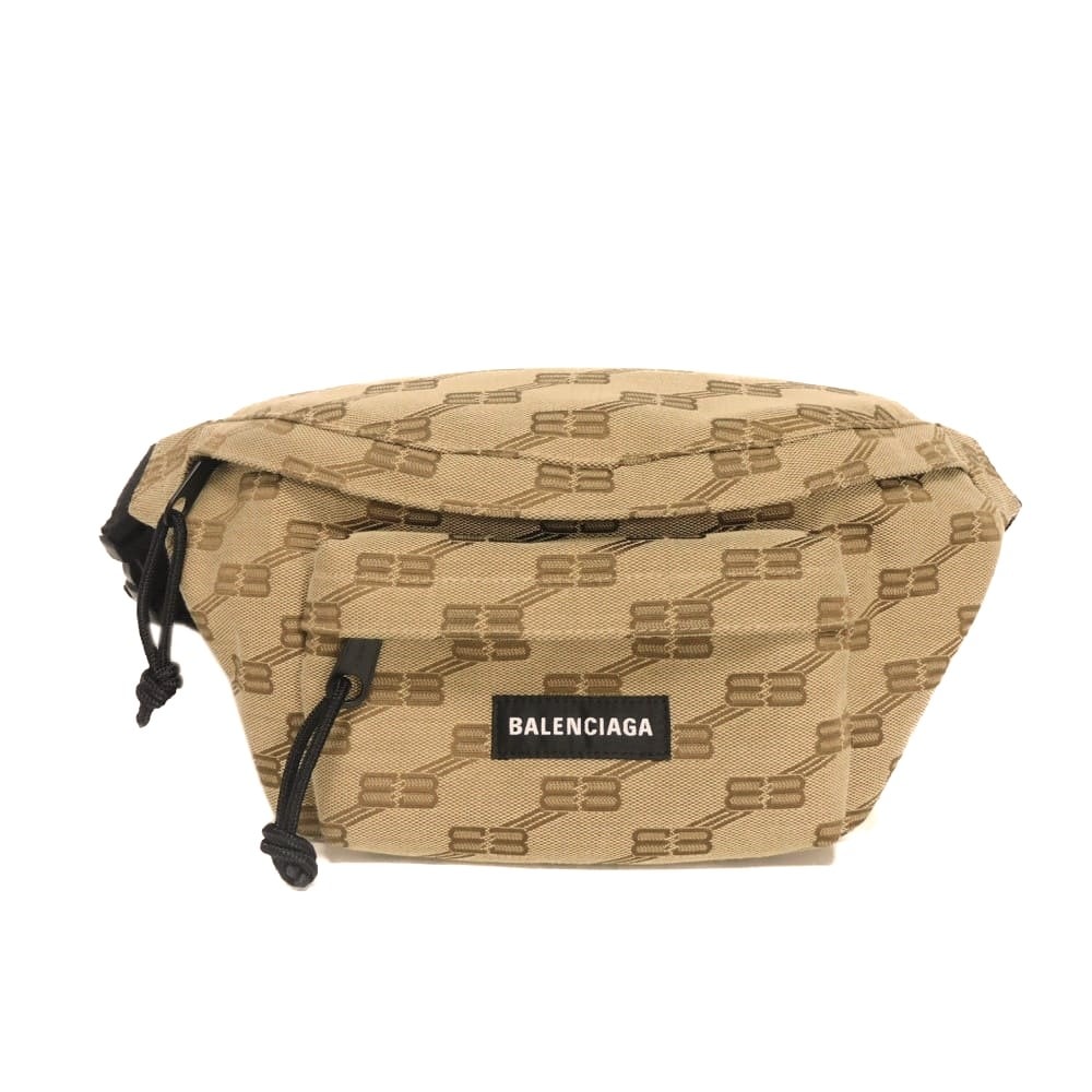 BALENCIAGA バレンシアガ シグネクチャー ミディアム ベルトバッグ ロゴ ウエストポーチ 未使用 BB モノグラム ベージュ ボディバッグ 713042 210HH 2755