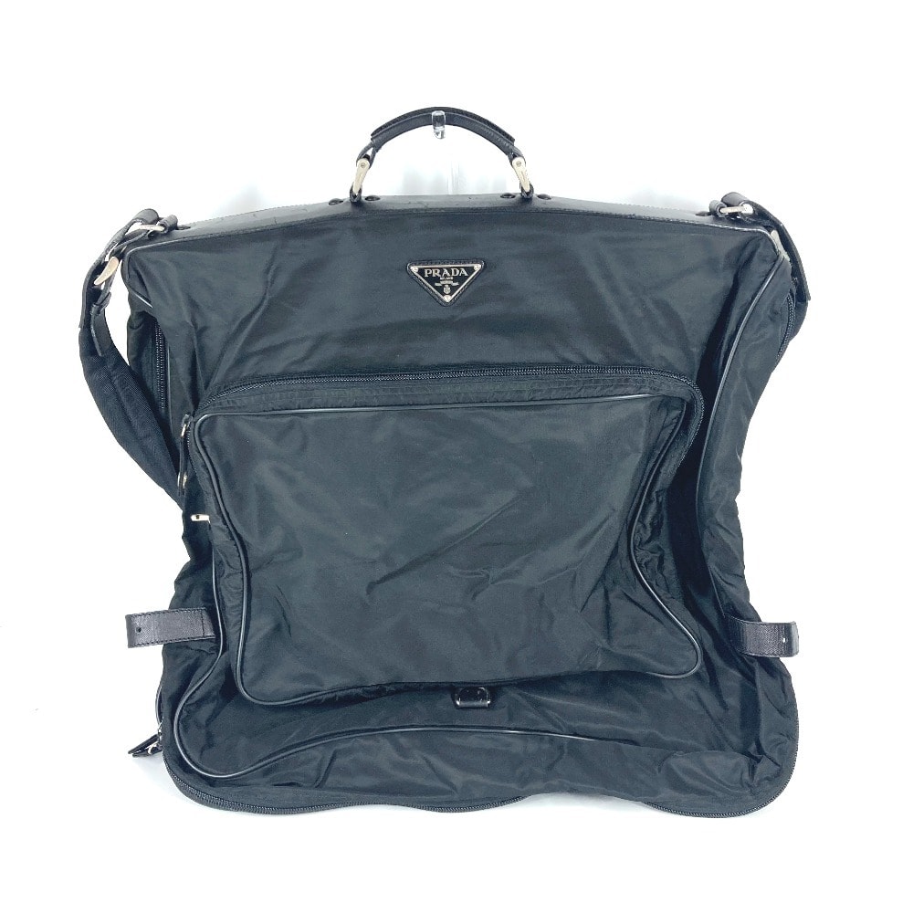 プラダ PRADA トライアングルロゴ 三角ロゴ プレート 2WAYバッグ ショルダーバッグ ハンドバッグ 旅行バッグ トラベルバッグ ボストンバッグ ナイロン ブラック