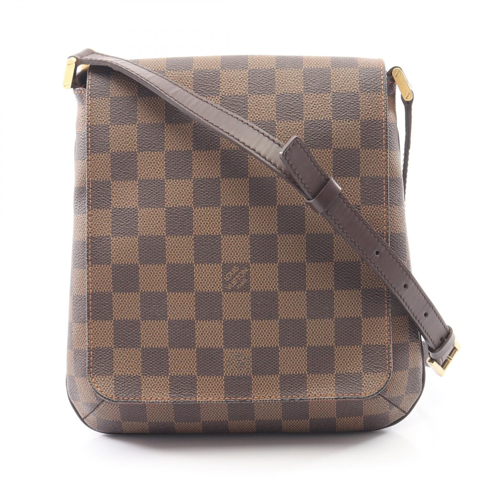 ルイ・ヴィトン LOUIS VUITTON ミュゼットサルサ ロングストラップ ショルダーバッグ バッグ PVCコーティングキャンバス レザー ダミエ エベヌ レディース ブラウン系 N51300 【中古】