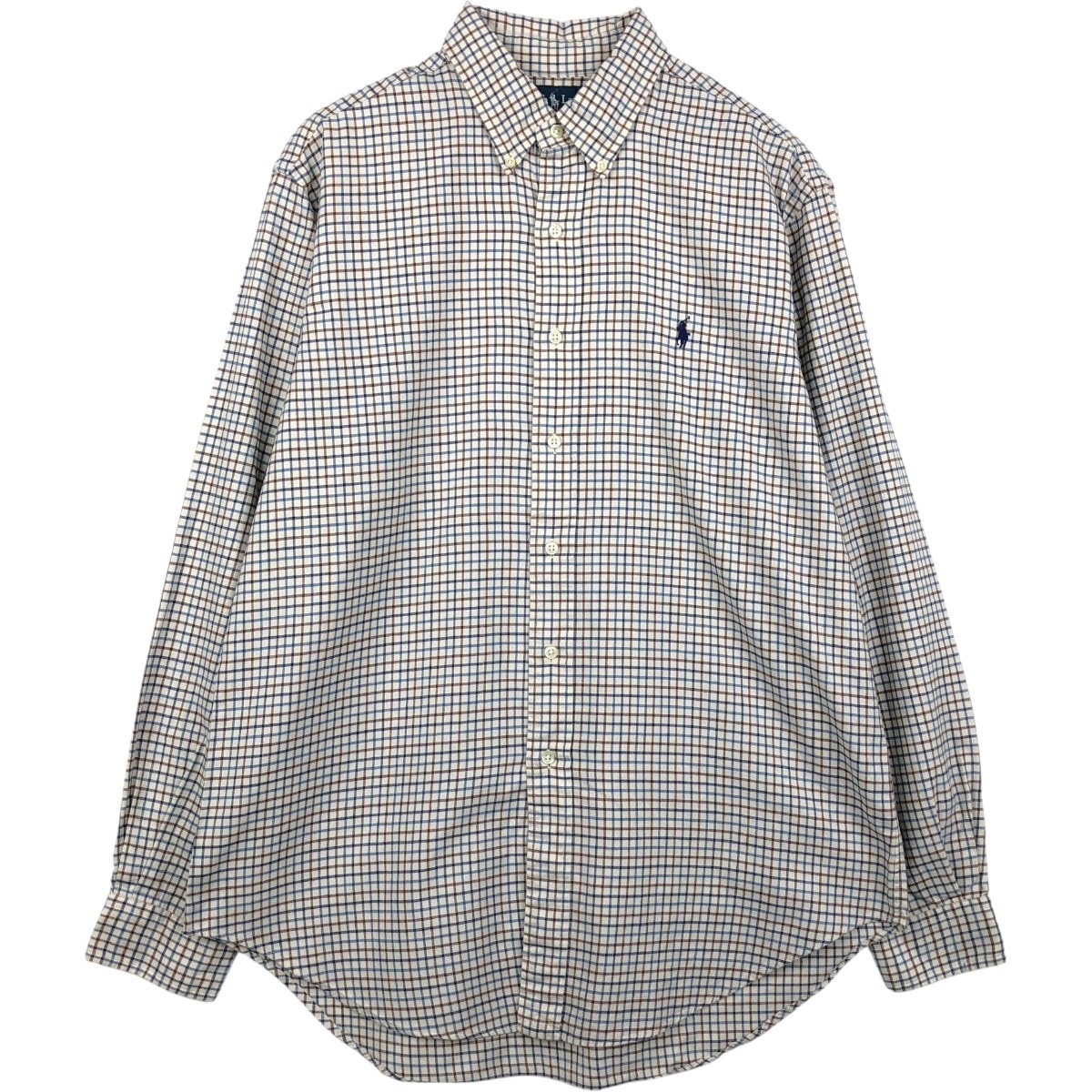 古着 ラルフローレン Ralph Lauren CLASSIC FIT クラシックフィット 長袖 ボタンダウンチェックシャツ メンズL相当/eaa659239