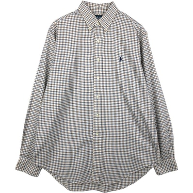 古着 ラルフローレン Ralph Lauren CLASSIC FIT クラシックフィット 長袖 ボタンダウンチェックシャツ メンズL相当/eaa659239