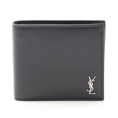 サンローランパリ SAINT LAURENT PARIS タイニー カサンドラ 二つ折り財布 財布 レザー メンズ ブラック系 6077271JB0E1000 【新品】