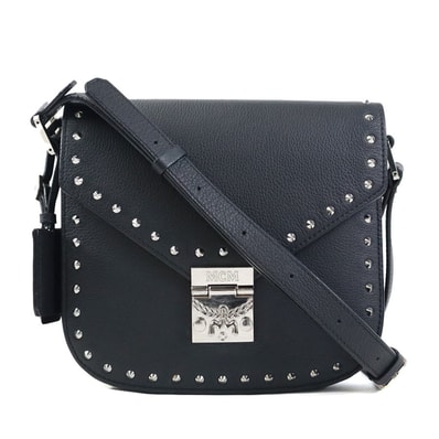 エム シー エム MCM ショルダーバッグ レザー ブラック レディース【中古】 r10535g