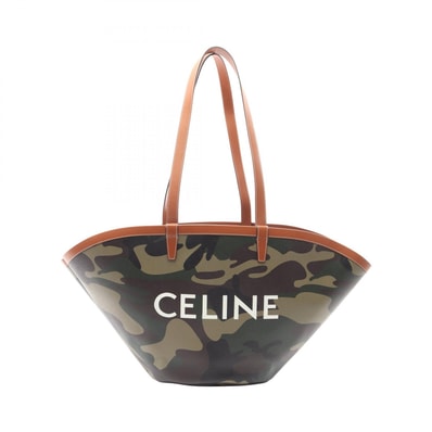 セリーヌ CELINE クーファン カモフラージュ ショルダーバッグ バッグ PVCコーティングキャンバス レザー レディース グリーン系 / ブラウン系 / マルチカラー 【中古】