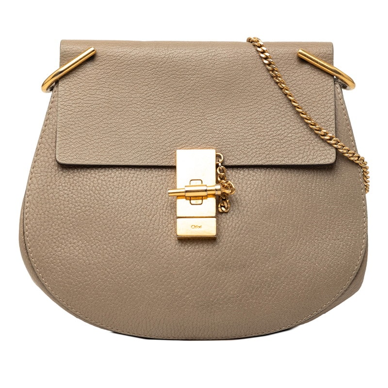 クロエ ドリュー チェーン ショルダーバッグ ベージュ レザー レディース Chloe 【中古】