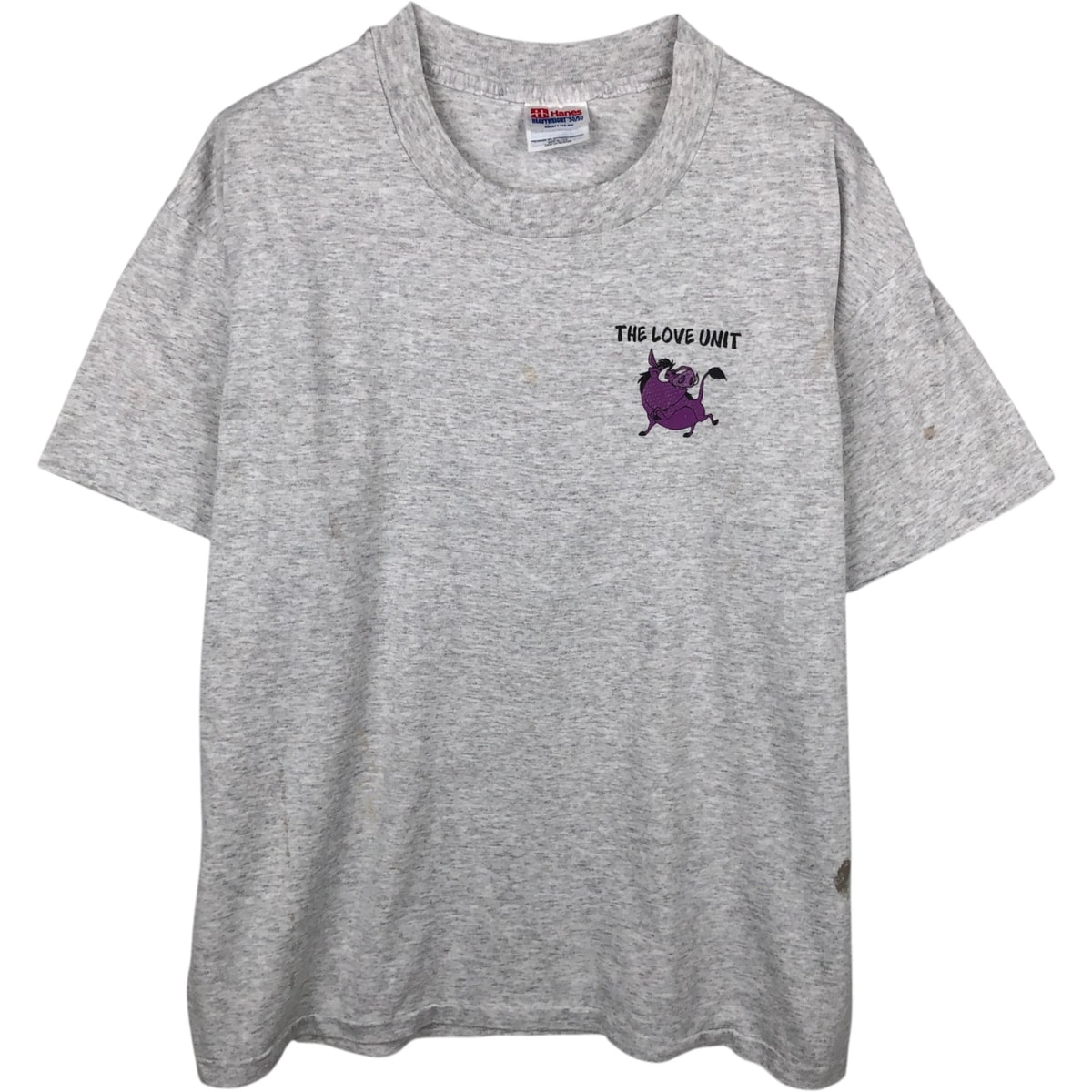 古着 90年代 ヘインズ Hanes HEAVYWEIGHT 50/50 LION KING ライオンキング プンバァ キャラクタープリントTシャツ USA製 メンズL相当/eaa474698