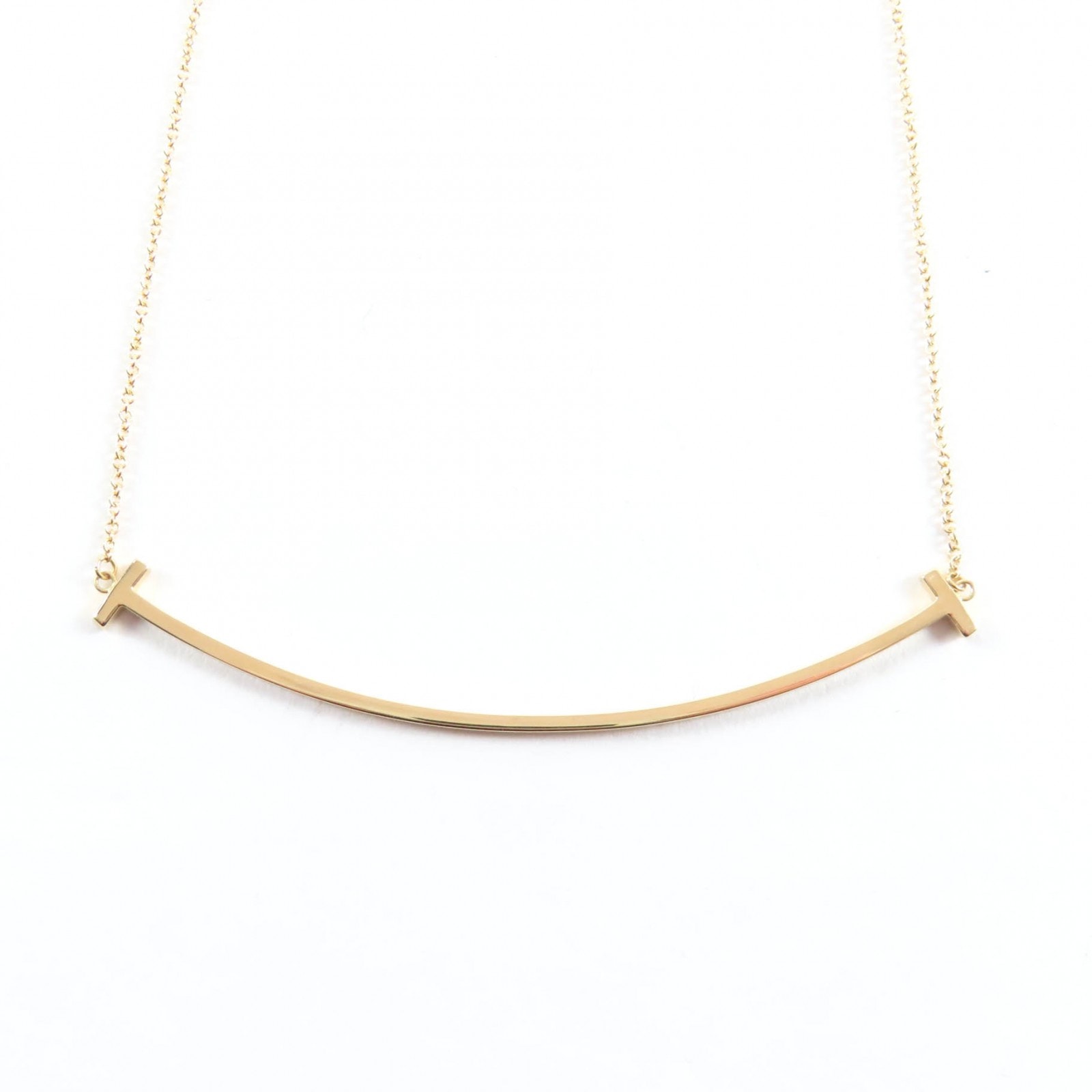 極美品 ティファニー ネックレス スマイルペンダント ラージ イエローゴールド